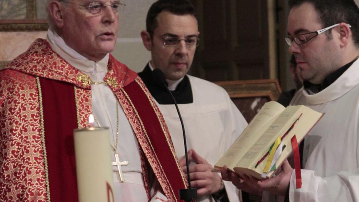 El cardenal, en una misa de Domingo de Ramos. | L. O. Z.