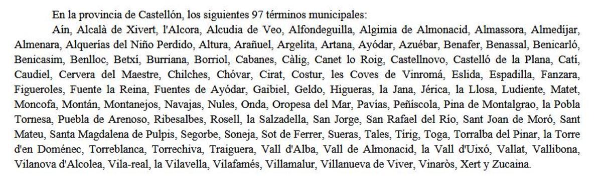 Municipios de la provincia de Castellón con sobrepoblación de jabalíes.
