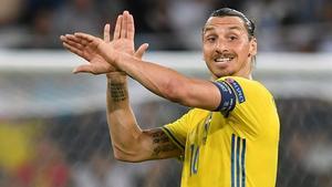 Zlatan Ibrahomivoc, con los colores de la selección sueca, en el 2016.