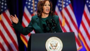 La vicepresidenta de EEUU, Kamala Harris, en un acto en Florida.