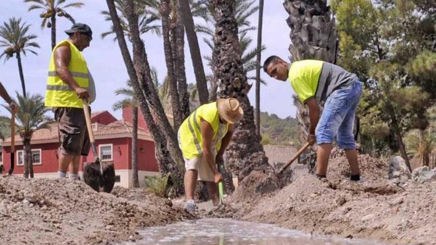 Los operarios han abierto nuevos zanjones y habilitado aquellos caídos en el olvido para recuperar el riego tradicional.