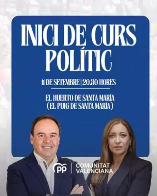 Llorca 'borra' del último cartel de la cena del PPCV a los barones provinciales