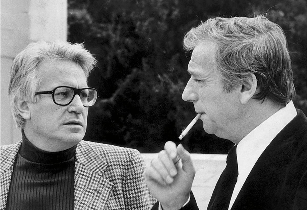 Jorge Sempún e Yves Montand a finales de los 70. Ambos amigos fueron intelectuales muy comprometidos con la realidad.