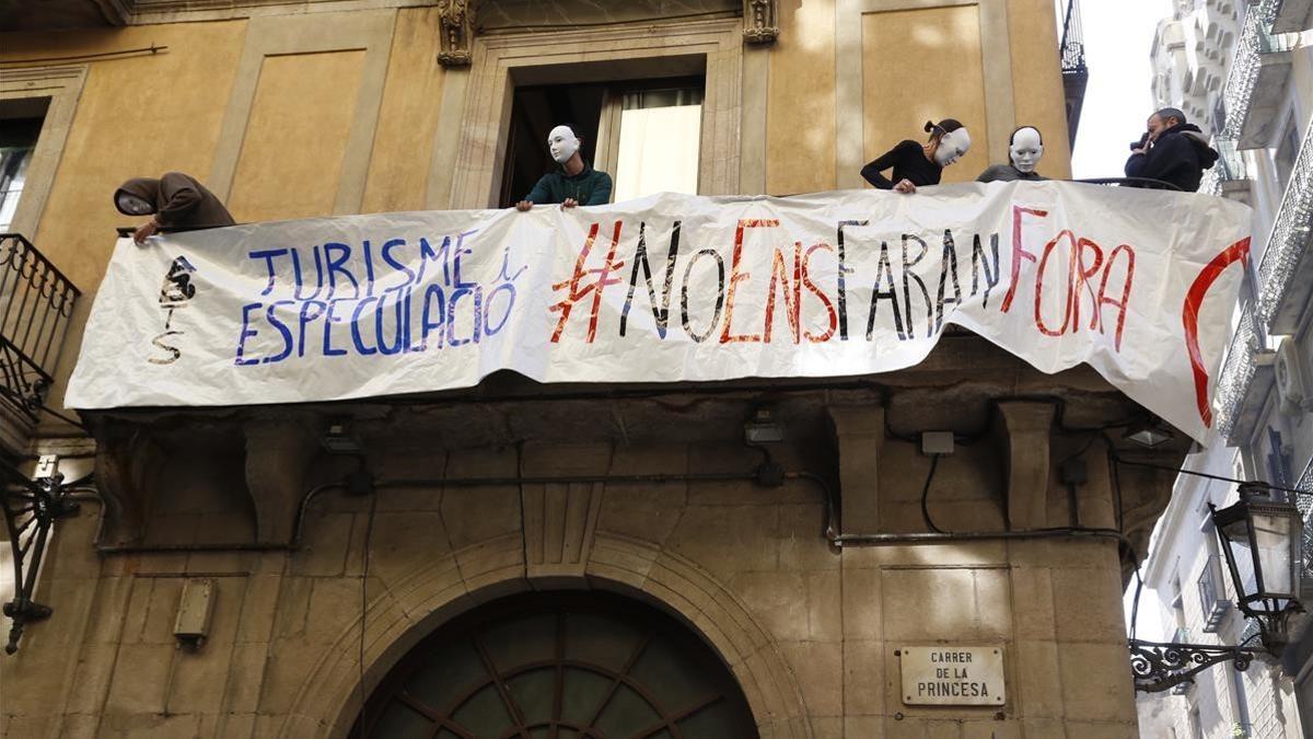 Protestas contra los pisos turísticos.