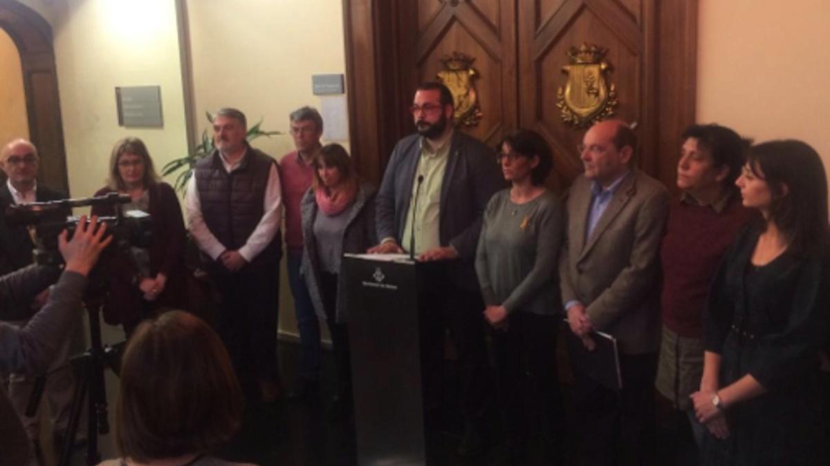 Comparecencia de los grupos municipales en el Ayuntamiento de Mataró.