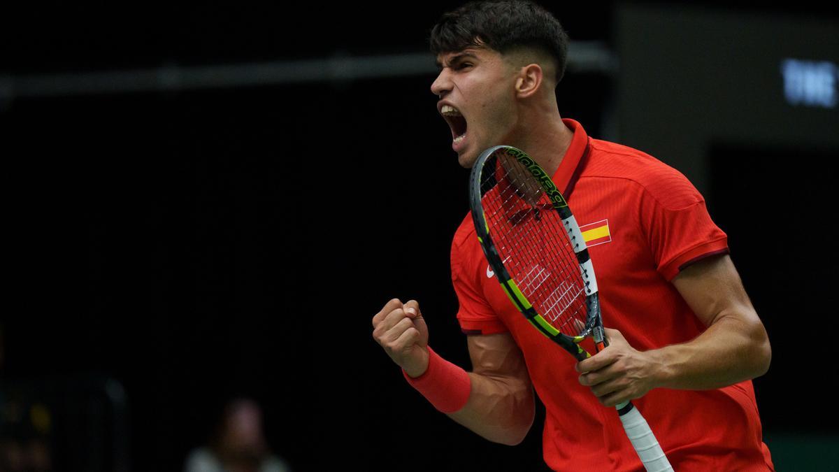 Ugo Humbert - Carlos Alcaraz de la Copa Davis, en imágenes