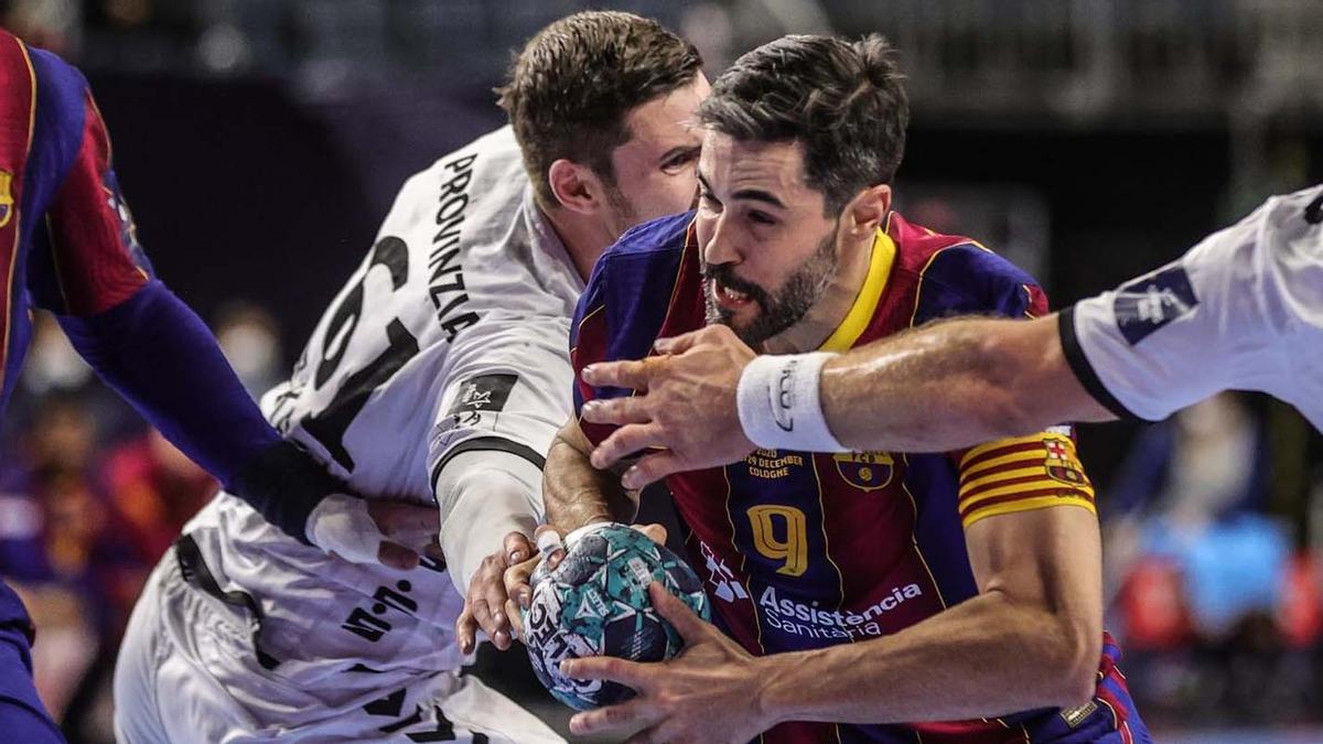 Raúl Entrerríos, contra el Kiel en la final de la Champions