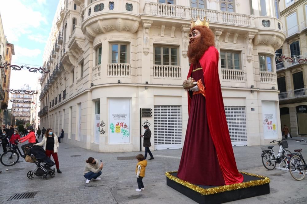 Reyes Magos gigantes en el Centro de Málaga