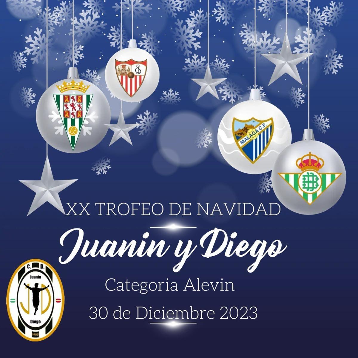 Cartel del Torneo de Navidad alevín del CD Juanín y Diego.