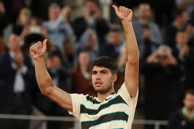 Roland Garros: Tommy Pau - Carlos Alcaraz, en imágenes