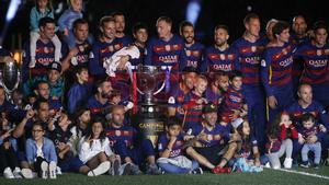 La fiesta del Doblete en el Camp Nou