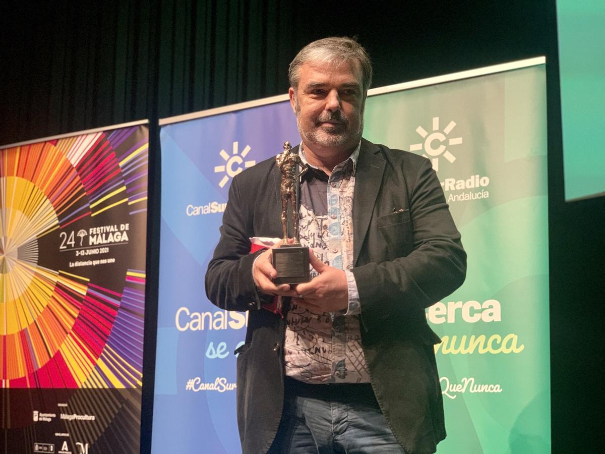 José Antonio Hergueta, Premio Talento Andaluz que le otorgó Canal Sur en el último Festival de Málaga.