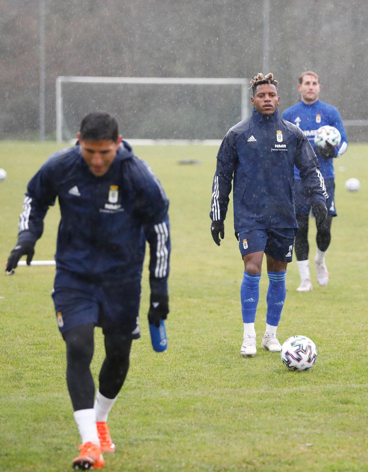 Entrenamiento del Oviedo tras empatar ante el Mallorca