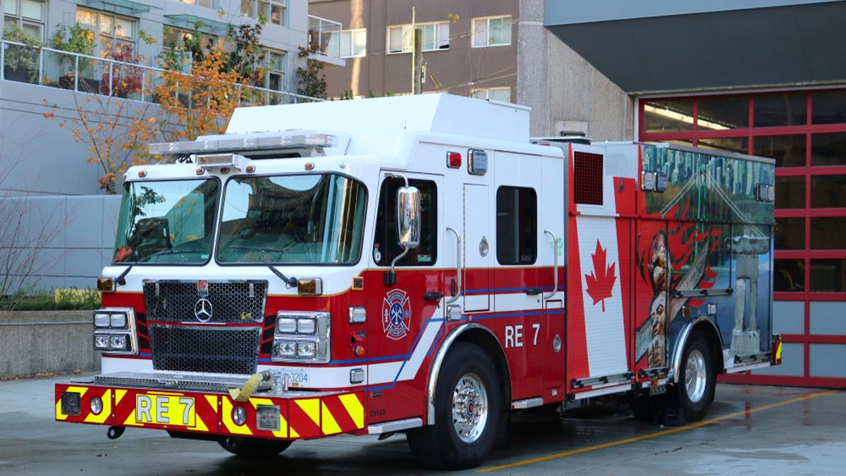 Un camión de bomberos canadiense.