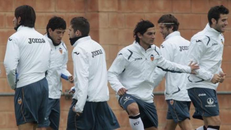 Los jugadores en un entrenamiento en la Ciudad Deportiva.