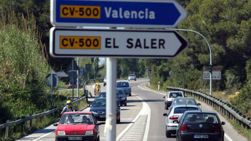 Carretera CV-500 en el Saler.