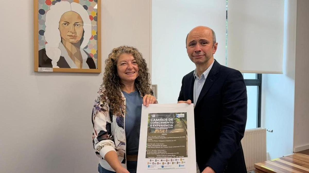 Nucha Brión y Vicente Mariño, en la presentación del nuevo curso de la USC.