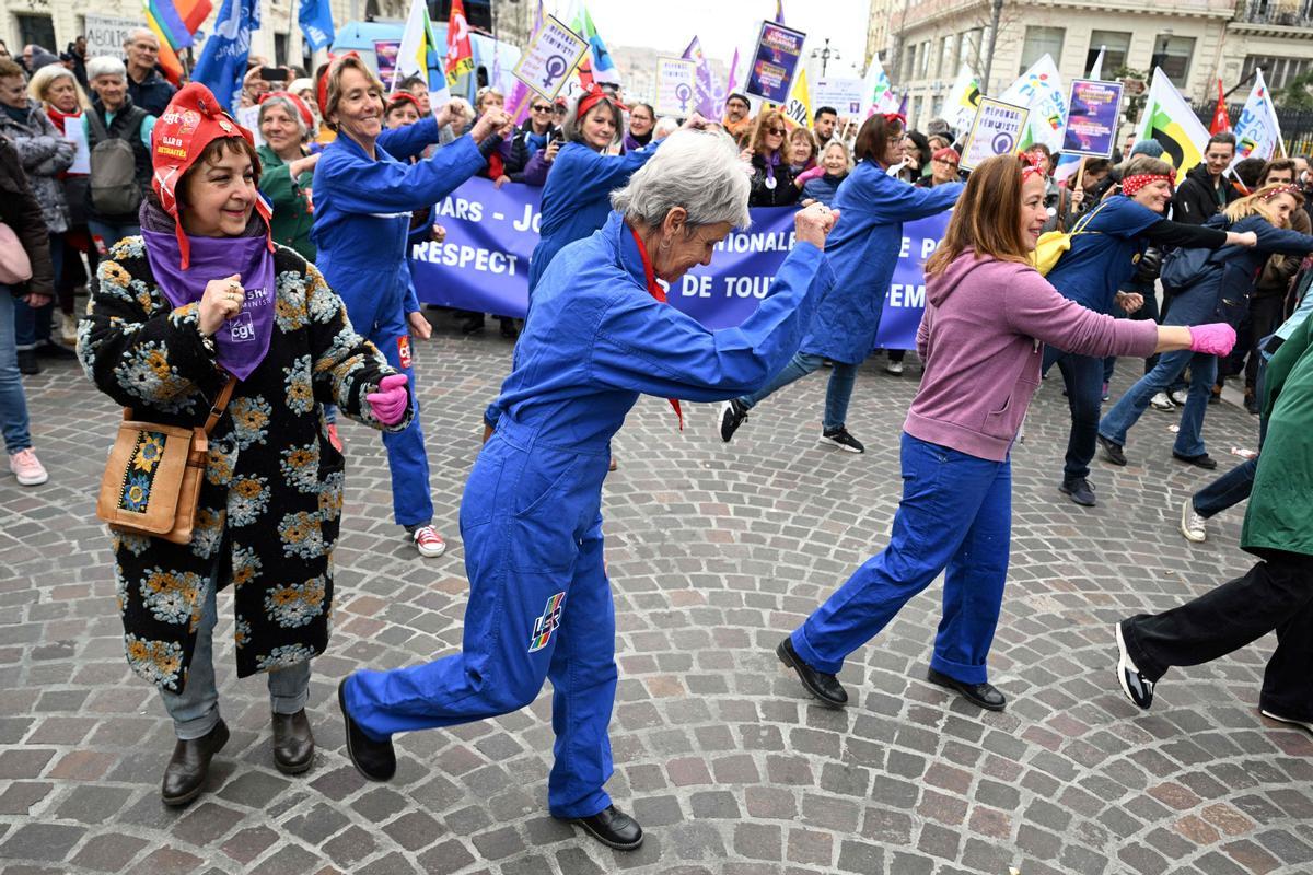 Aspecto de la celebración del 8-M en la ciudad de Marsella