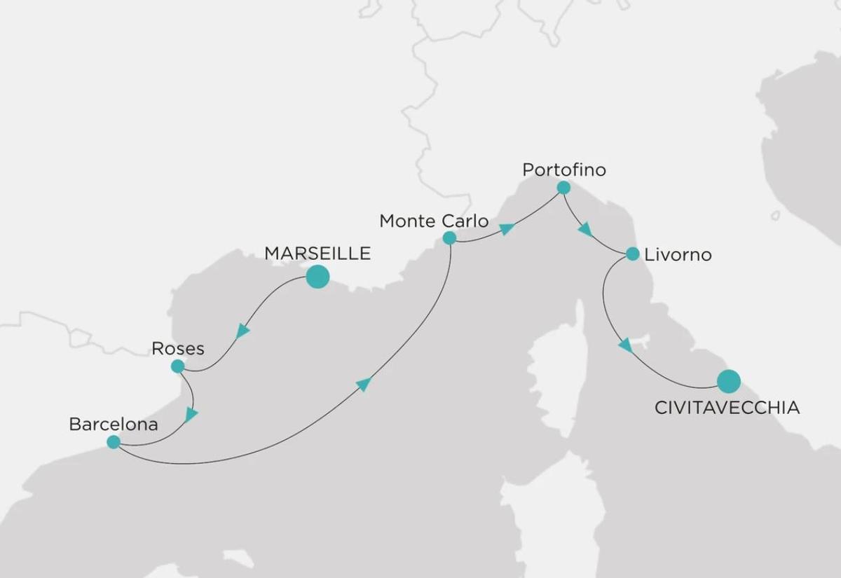 La ruta del creuer.