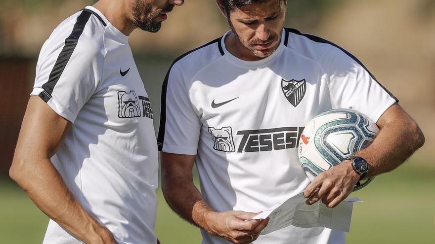 Una de las sesiones de entrenamiento que ha realizado el Málaga CF esta semana en las instalaciones de La Quinta Football, en Benahavís.