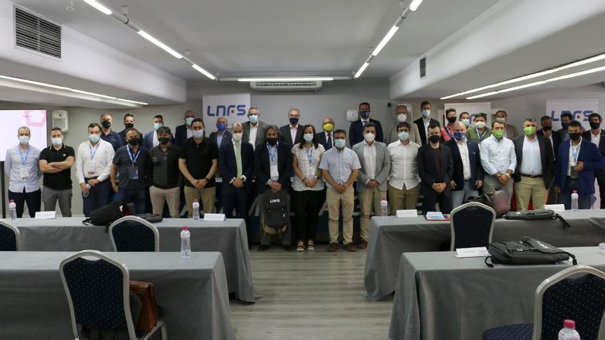 Una imagen de la asamblea de la Liga Nacional de Fútbol Sala, celebrada este miércoles.