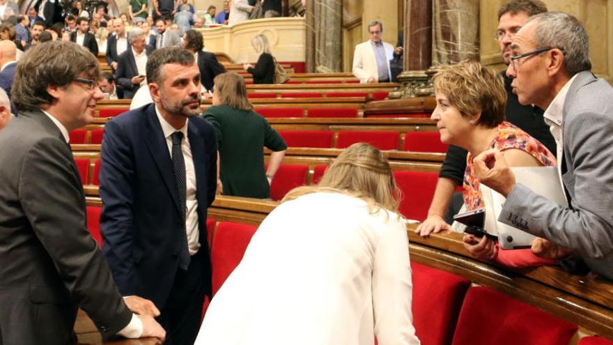 Un moment de la sessió d&#039;aquest matí al Parlament.