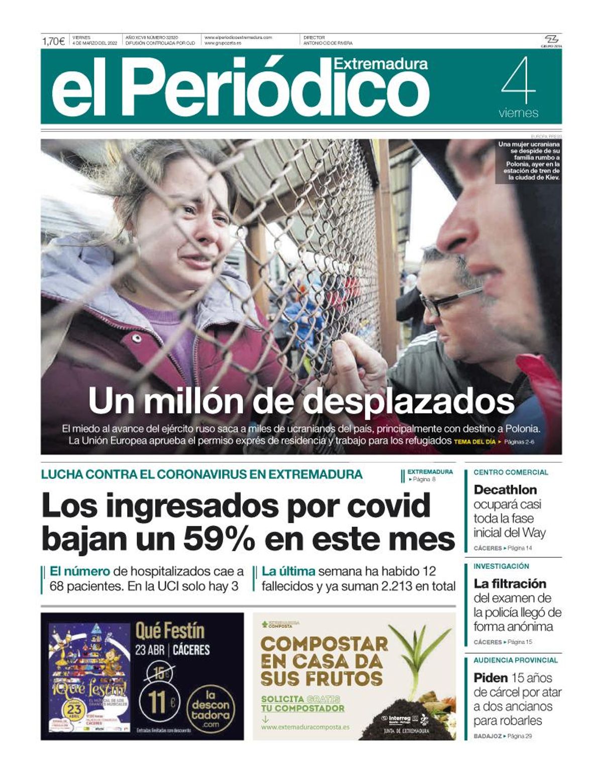 Consulta la portada correspondiente al día 4 de marzo del 2022