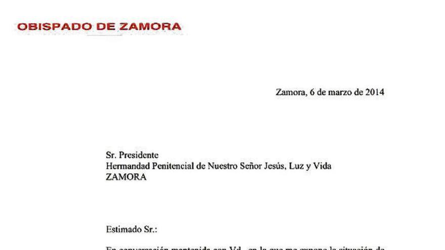 Documento firmado por el vicario que avala la suspensión en 2014.