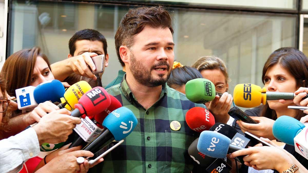 ERC mantiene la incógnita sobre el sentido del voto en la investidura. En la imagen, Gabriel Rufián.