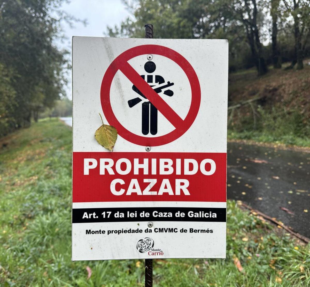 Un cazador con 
una pieza en Castro 
de Abaixo.  
|  Bernabé/Á. Abeledo