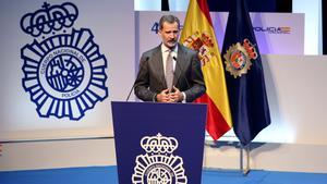 El Rey Felipe VI interviene en la inauguraciÃ³n del Congreso Internacional sobre la Igualdad de GÃ©nero en el Ã¡mbito de la seguridad en el Palacio de Congresos ’El GrecoÂ? de Toledo (EspaÃ±a), a 6 de noviembre de 2019.