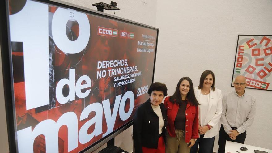 CCOO y UGT clamarán por salarios, vivienda y democracia en Córdoba este 1º de Mayo