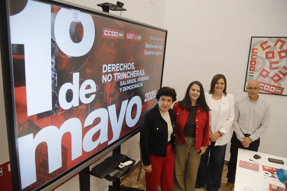 Presentación de la manifestación del 1º de Mayo, este viernes en Córdoba.