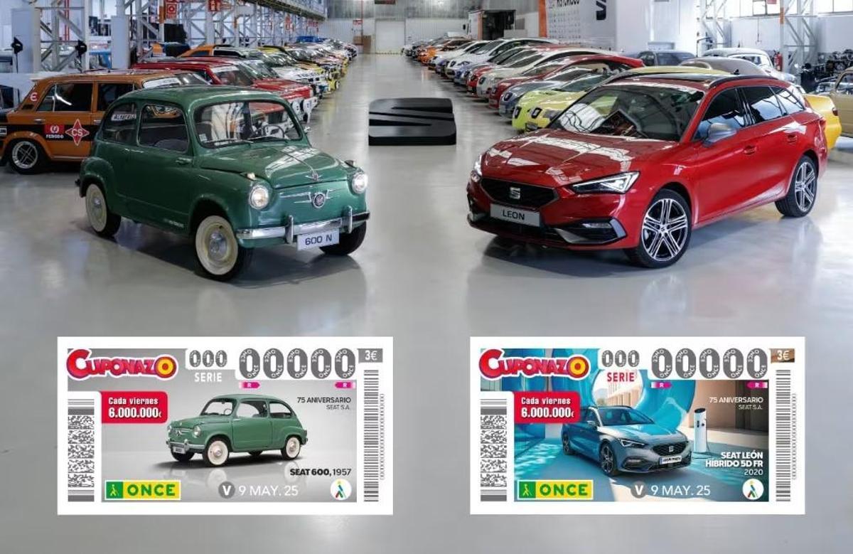 Seat aparecerá en los cupones de la ONCE para celebrar su 75º aniversario