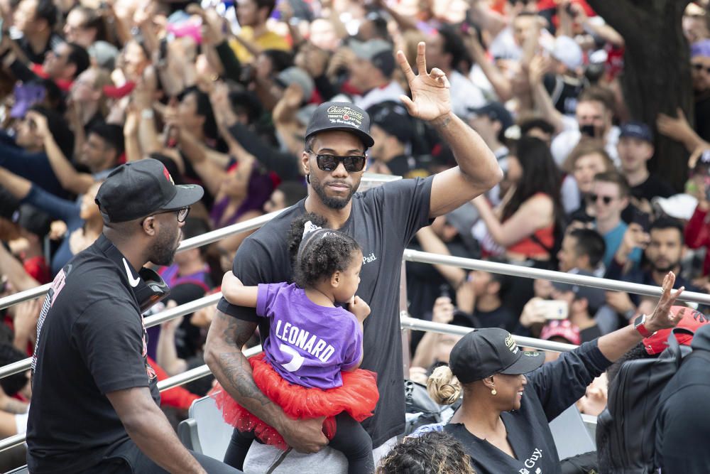 Los Raptors celebran el título de la NBA