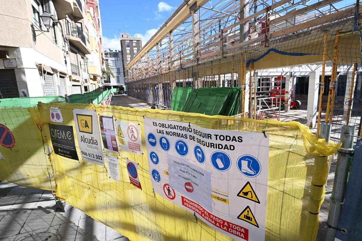Cortes de tránsito en las calles anexas al Mercado Central de Elche
