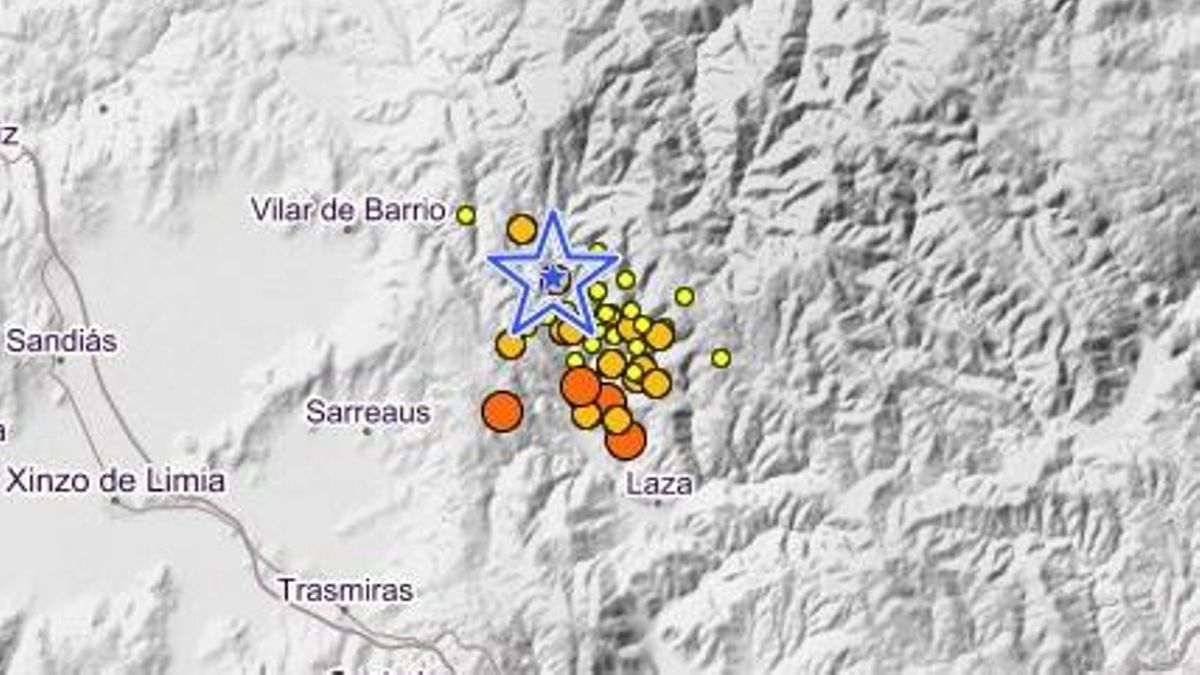 El epicentro del terremoto de 3,9 mbLg en Laza.