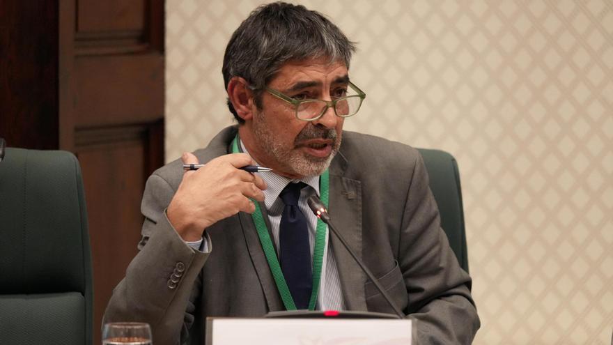 El director general de los Mossos d'Esquadra, Josep Lluís Trapero, en su comparecencia en el Parlament.