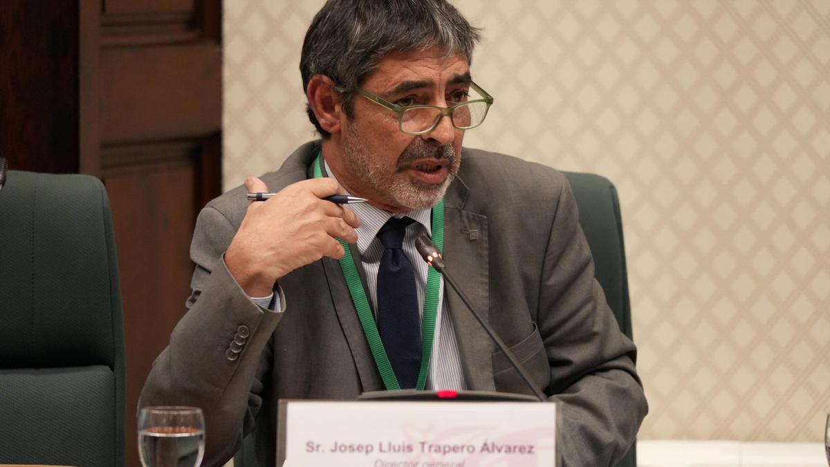 El director general de los Mossos d'Esquadra, Josep Lluís Trapero, en su comparecencia en el Parlament.