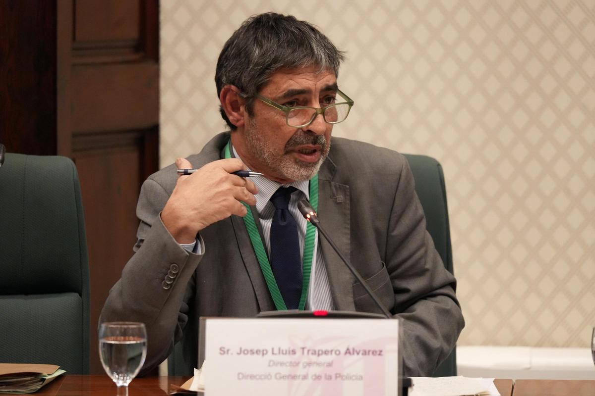 El director general de los Mossos dEsquadra, Josep Lluís Trapero, en su comparecencia en el Parlament.