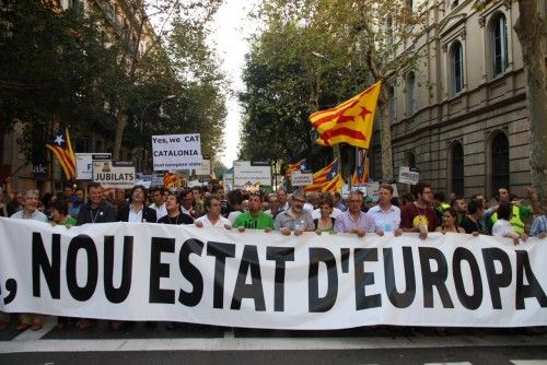 Manifestación en favor de la independencia en Barcelona