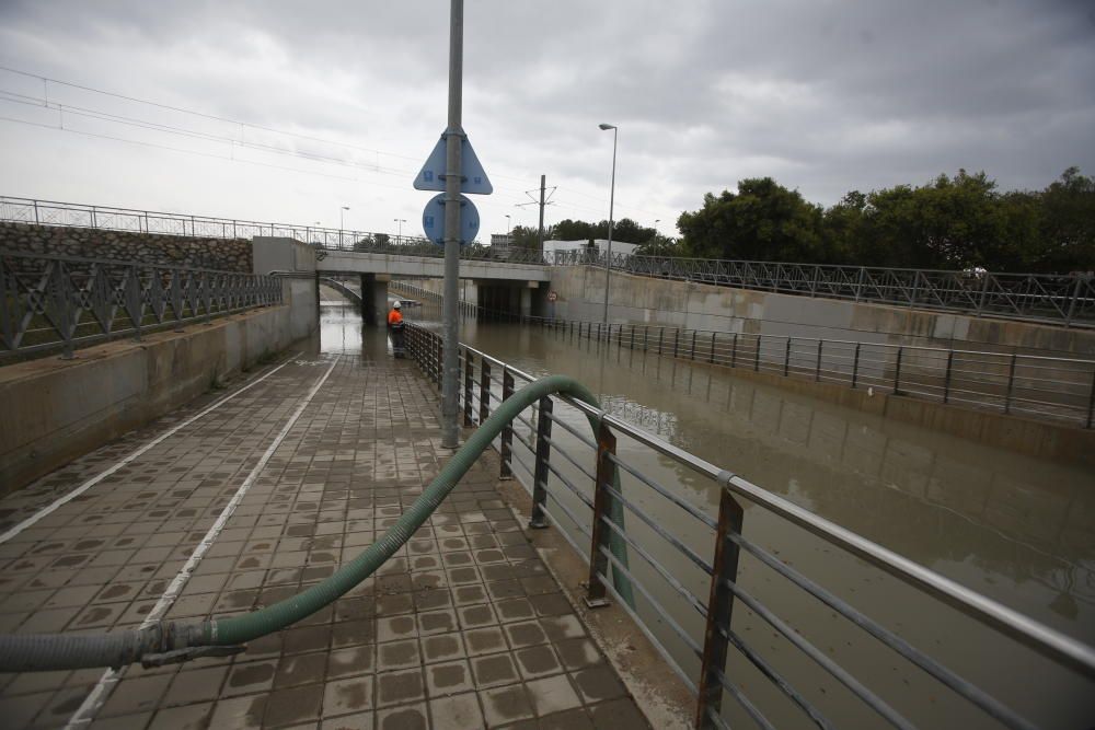 Así ha quedado la zona de la Albufereta tras el aguacero de ayer