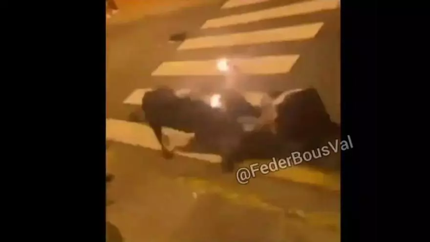 Espectacular cogida en el bou embolat de Alfafar