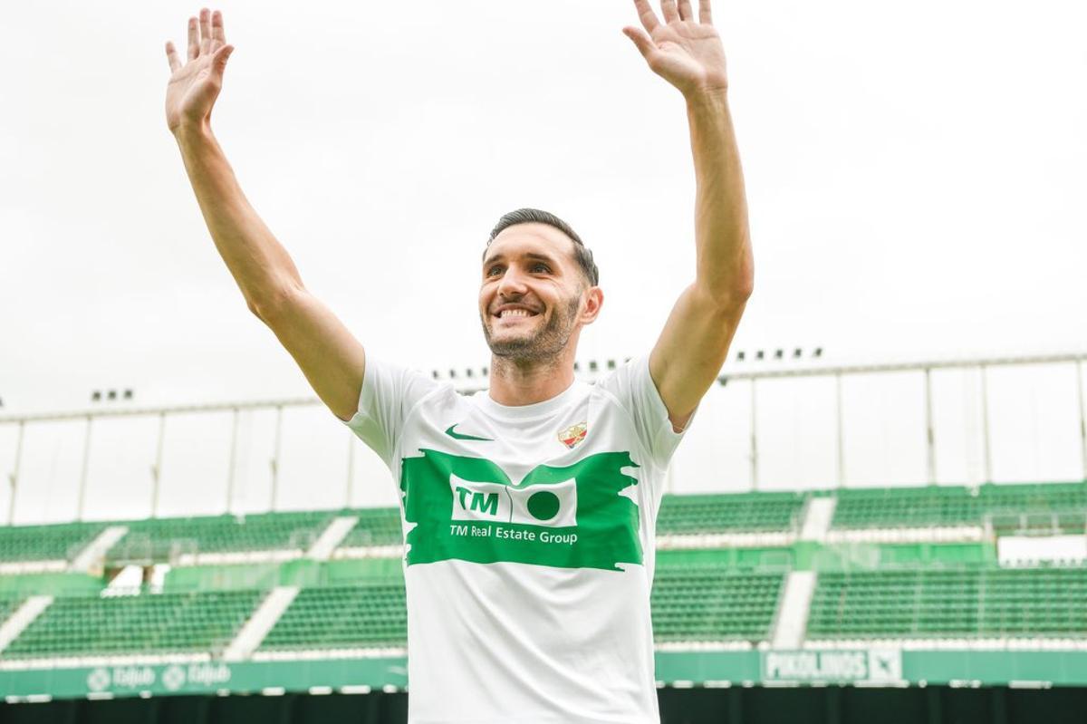 Lucas Pérez, jugador del Elche, en la presentación del equipo esta temporada.