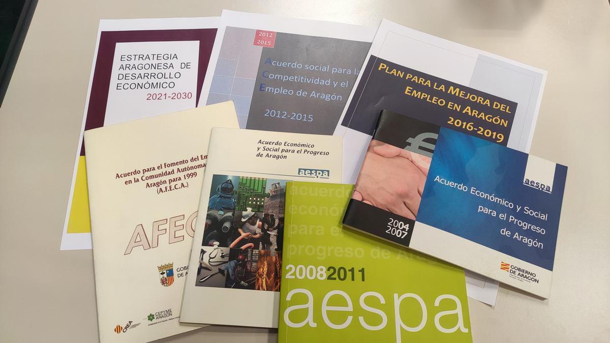 Algunos de los acuerdos sociales de los que CEOE Aragón ha sido partícipe.