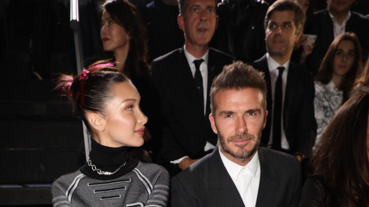 Bella Hadid y David Beckham en desfile de Dior en Tokyo