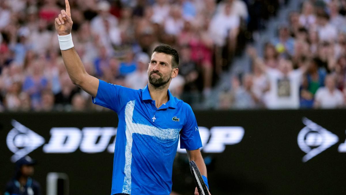 Novak Djokovic celebra ante Lehecka