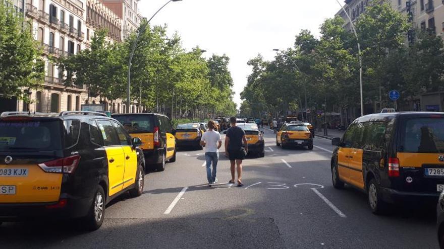 Huelga de taxis en Barcelona.