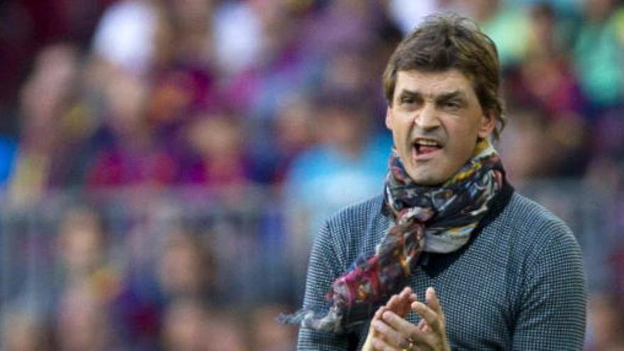 Tito Vilanova durante el partido ante el Málaga.