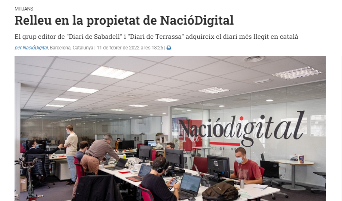 Relleu en la propietat de Nació Digital Relleu en la propietat de Nació Digital